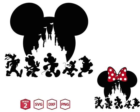 Mickey Castle Silhouette Svg Upp537 Upplop Graphics Resources