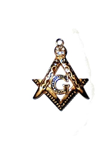 Freemason Masonic Symbol Compass Pendant Stainless Steel Gold Finish