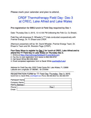 Fillable Online Crdf Thermotherapy Field Day Dec At Crec Lake Alfred