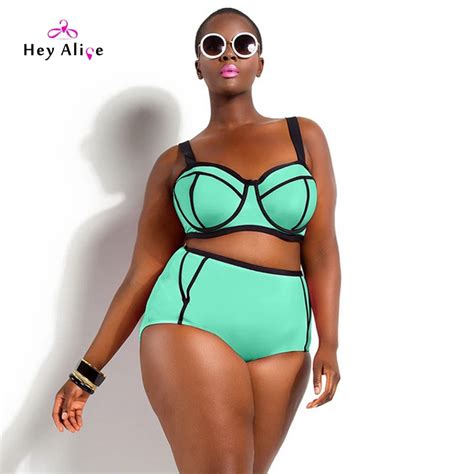 Heyelice High Waisted Bathing Suit Plus Size Swimwear Bikinis Push Up Sexy Plus Size High Waist