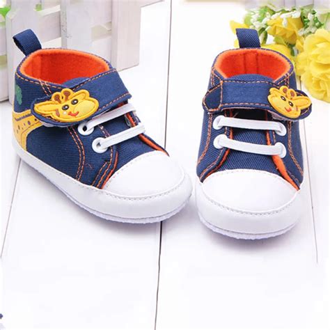 Baby Shoes Boys Giraffe Canvas Anti Slip Infant Soft Sole Baby First