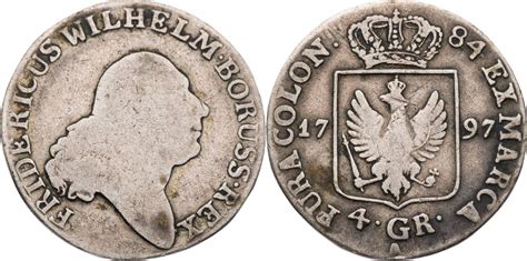 Preussen Königreich 4 Groschen 1 6 Taler 1797 A Friedrich Wilhelm II