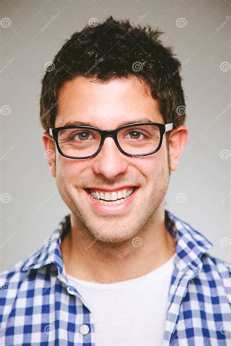 Portrait Of A Normal Young Man On A Grey Background Stock Image Image