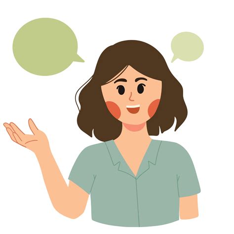 Woman Explaining Something Illustration 9646423 Vector Art At Vecteezy