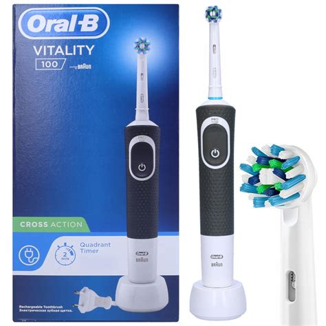 Szczoteczka Rotacyjna Do Zębów Oralb Vitality 100 Czarna Black Cross