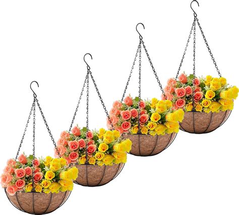 Amazon Eimquvw Metal Hanging Planters Basket Set Of Hanging