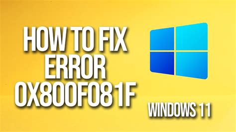 How To Fix Error 0x800f081f Windows 11 NBKomputer