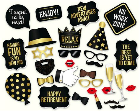 Retirement Photo Booth Props Printable PDF Retirement Party Etsy