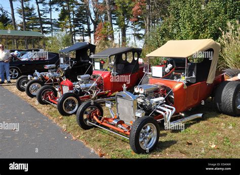 Three Custom Built T Bucket Hot Rod Cars Stock Photo Alamy