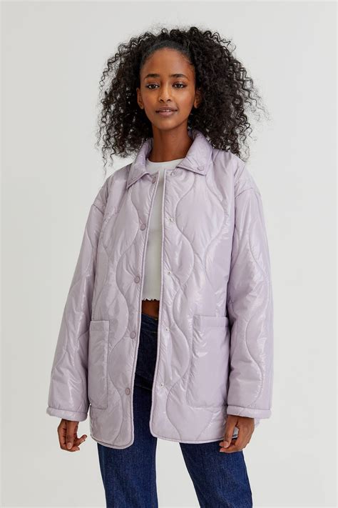 Lilac Vinyl Puffer Jacket Corduroy Jacket Fleece Jacket Rain Jacket