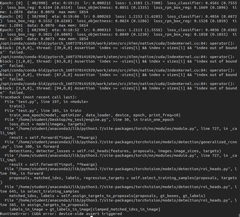 RuntimeError CUDA Error Device Side Assert Triggered Issue 61329