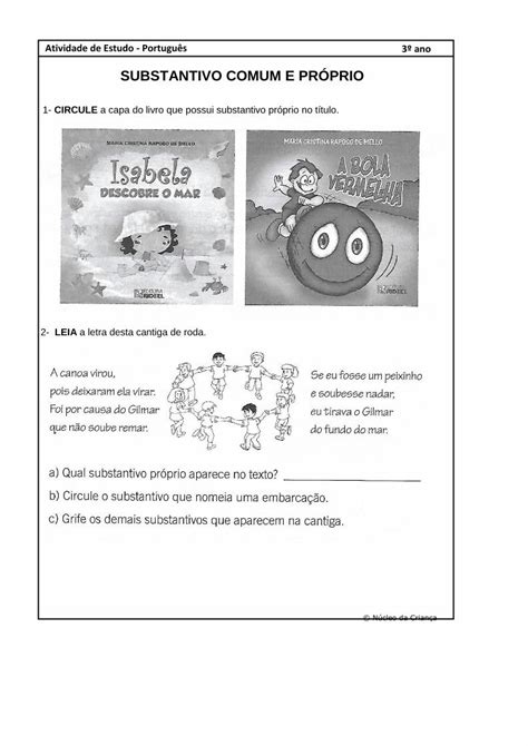 Pdf Substantivo Comum E Pr Prio Nucleodacrianca Br Pr Prio