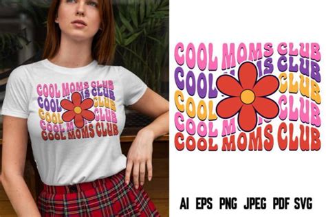 Retro Cool Moms Club Mothers Day T Shirt Graphic By T SHIRT DESIGN