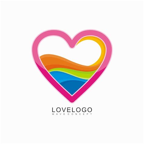 Premium Vector Love Logo Design With Wave Concept