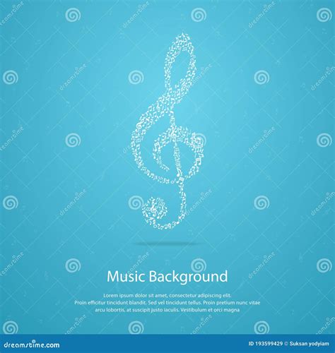 Nota Musical Color Blanco Sobre El Fondo Azul Ilustraci N Del Vector