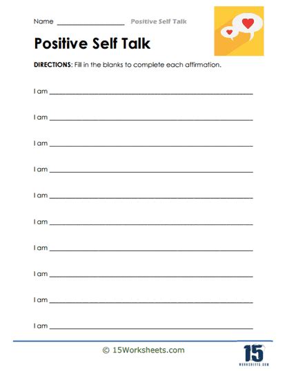 Positive Self Talk Worksheets 15