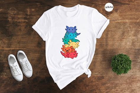 Gay Pride Axolotl T Shirt Lgbt Kawaii Axolotl Tee Cute Anime Rainbow
