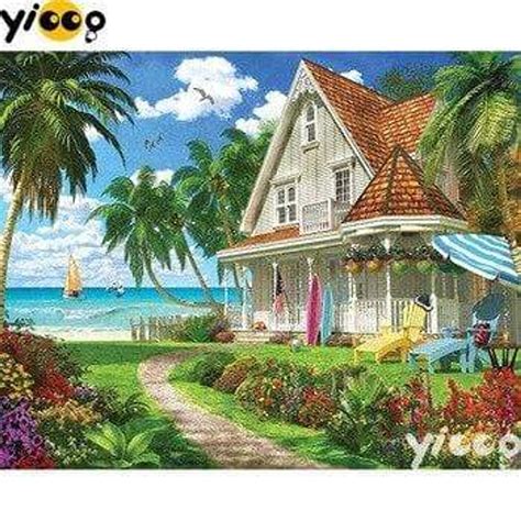 5d Diamond Painting House On The Shore Kit