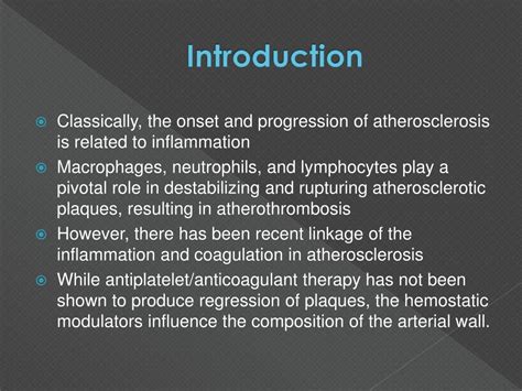 Ppt The Hemostatic System As A Modulator Of Atherosclerosis