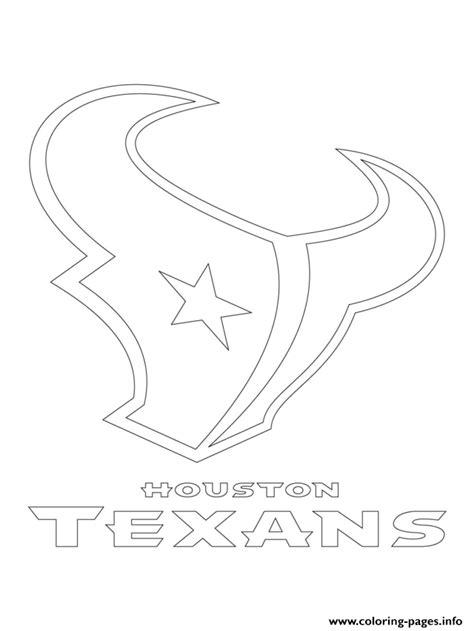 Houston Texans Logo Football Sport Coloring Pages Printable