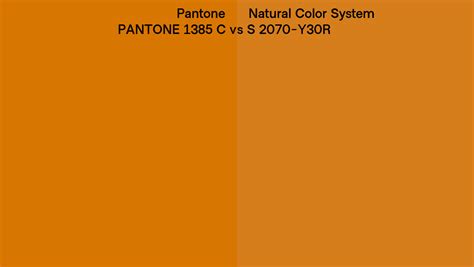 Pantone 1385 C Vs Natural Color System S 2070 Y30R Side By Side Comparison