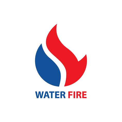 Water Fire Logo Icon Vector Flat Design Illustration 25446149 Vector