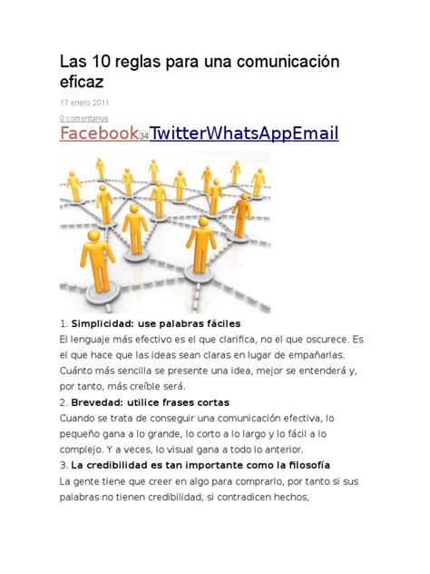 Las 10 Reglas Para Una Comunicación Eficaz Pdf Comunicación