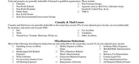 Itemized Deductions Checklist Fill Out Printable Pdf Forms Online