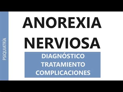 Psiquiatr A Anorexia Nerviosa Diagn Stico Tratamiento Y