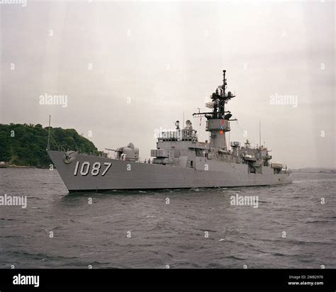 A Port Bow View Of The Frigate Uss Kirk Ff 1087 Entering Port At