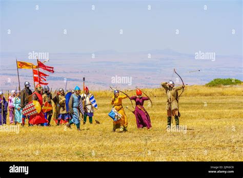 Lavi Israel July 01 2022 Reenactment Of The 1187 Battle Of The Horns Of Hattin Ayyubid