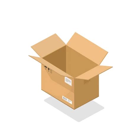 Parcel Open Vector Illustration Cartoon 3d Isometric Cardboard Box