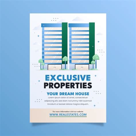 Free Vector Gradient Vertical Poster Template For Real Estate