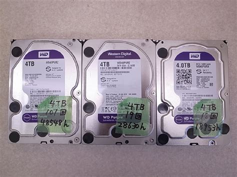 Western Digital Purple 4TB WD40PURZ WD40PURX 3個セット HDD/ハードディスク/監視カメラ ...