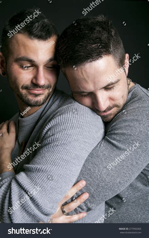 Gay Couple On Black Background Studio Stock Photo Shutterstock