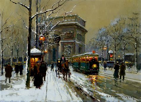 The Triumphal Arc, Winter - Edouard Cortes - WikiArt.org - encyclopedia ...