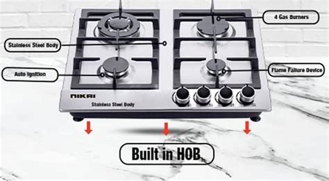 Nikai Built In Gas Hob Auto Ignition 4 Burner Stainless Steel Silver Ngh3005n Buy Best