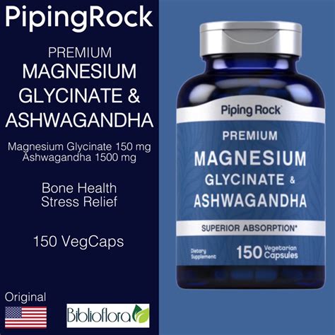 Jual Piping Rock Magnesium Glycinate Mg Ashwagandha Mg