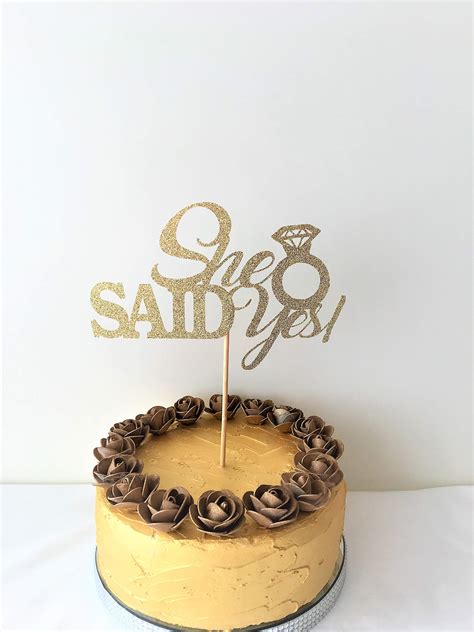 Buy She Said Yes Glitter Cake Topper Engagement Party Bridal Shower