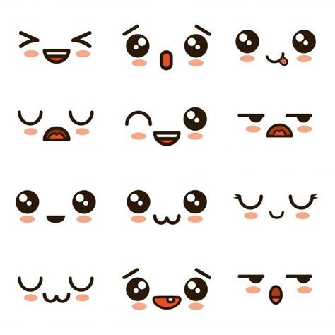 Cute Faces Kawaii Emoji Cartoon | Cute kawaii drawings, Kawaii doodles, Cute cartoon faces