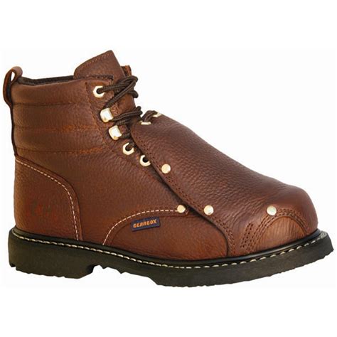 Gear Box® 6 Pitstop Steel Toe Metguard Work Boots Brown 124054 Work Boots At Sportsman S