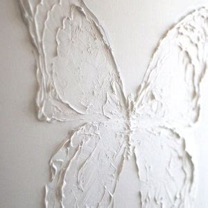 Texture Butterfly Acrylic Painting Abstract White Painting White Art