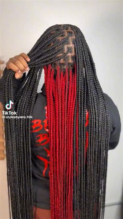 Knotless Braids Knotless Braids With Curly Ends Red And Black