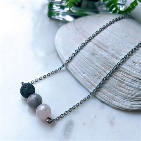 Rainbow Lava Stone Essential Oil Diffuser Necklace Etsy