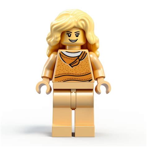 Premium Photo Realistic Lego Woman With Blonde Hair And Orange Top