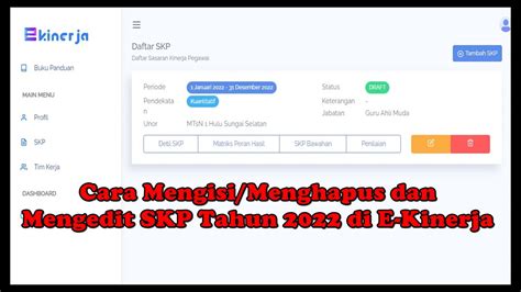 Cara Mengisi Menghapus Dan Mengedit Skp Tahun Di E Kinerja Bkn