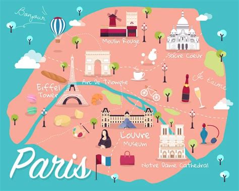 Paris Map Attractions Images Search Images On Everypixel