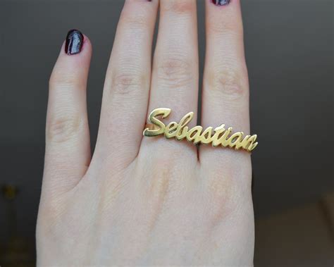 Sterling Silver Two Finger Name Ring 925 By Minimalistdesigns