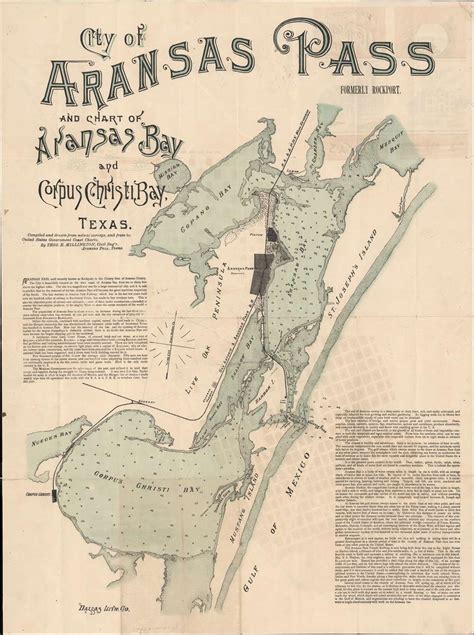 City Of Aransas Pass And Chart Of Aransas Bau And Corpus Christi Bay Texas Formerly Rockport