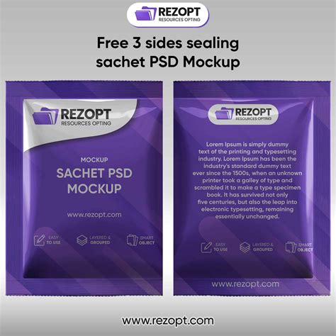 side sealing sachet psd mockup vectors psd  resources